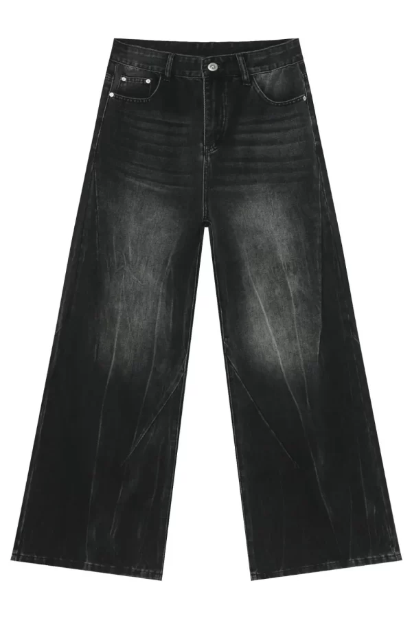 Men's Wide Leg Jeans with Pockets - Image 2