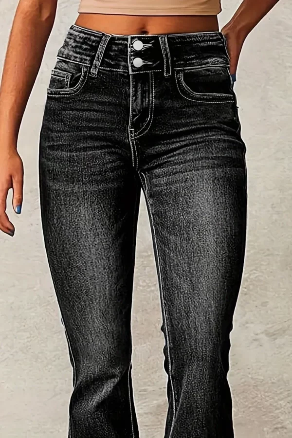 Cat Whisker Washed Bootcut Jeans - Image 2