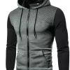 Men's Plus Size Drawstring Zip Up Hoodie