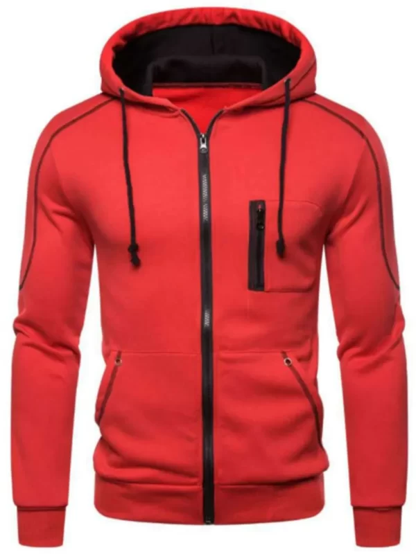 Men's Full Size Zip Up Long Sleeve Hoodie and Pants Set Plus Size - Image 2