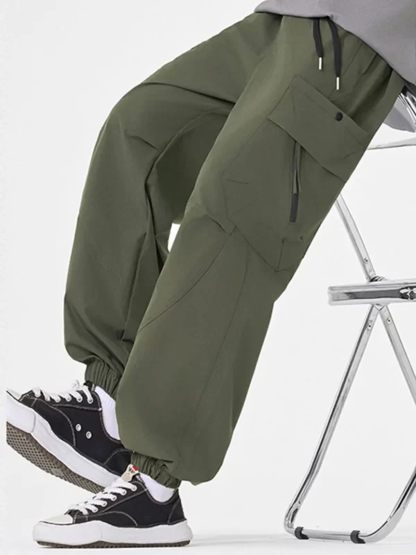 Men's Plus Size Casual Cargo Pants with Multiple Pockets - Image 12
