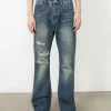 Men's Distressed Jeans with Pockets