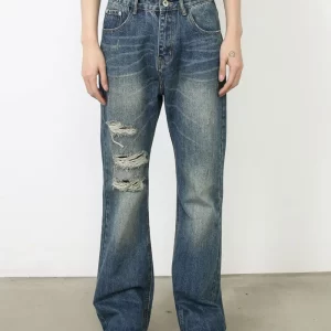 Men's Distressed Jeans with Pockets
