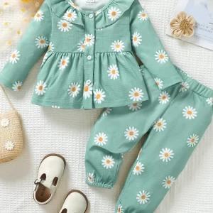 Children's Peplum Blouse and Pants Set