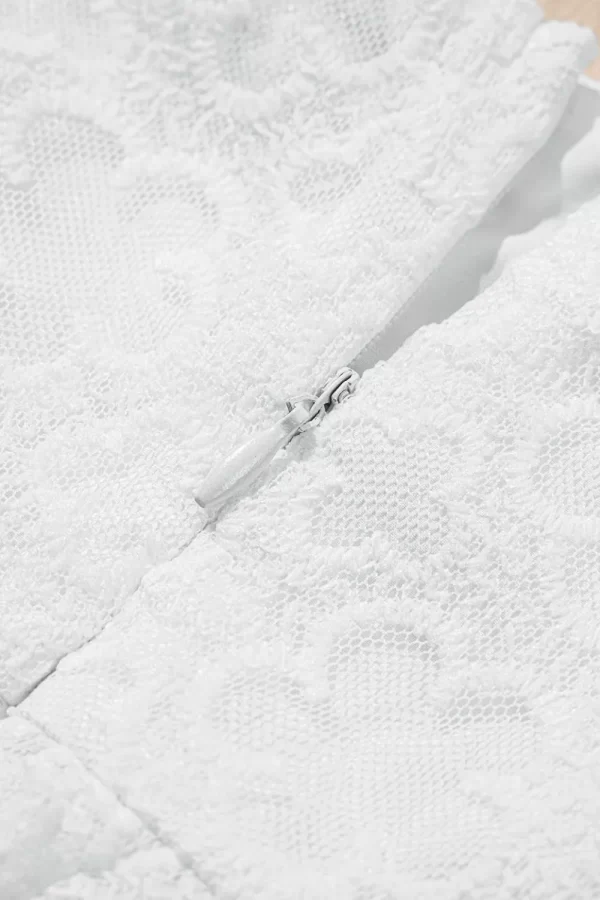 Lace Puff Sleeve Empire Waist Mini Dress - Image 5