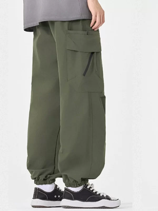 Men's Plus Size Casual Cargo Pants with Multiple Pockets - Image 9
