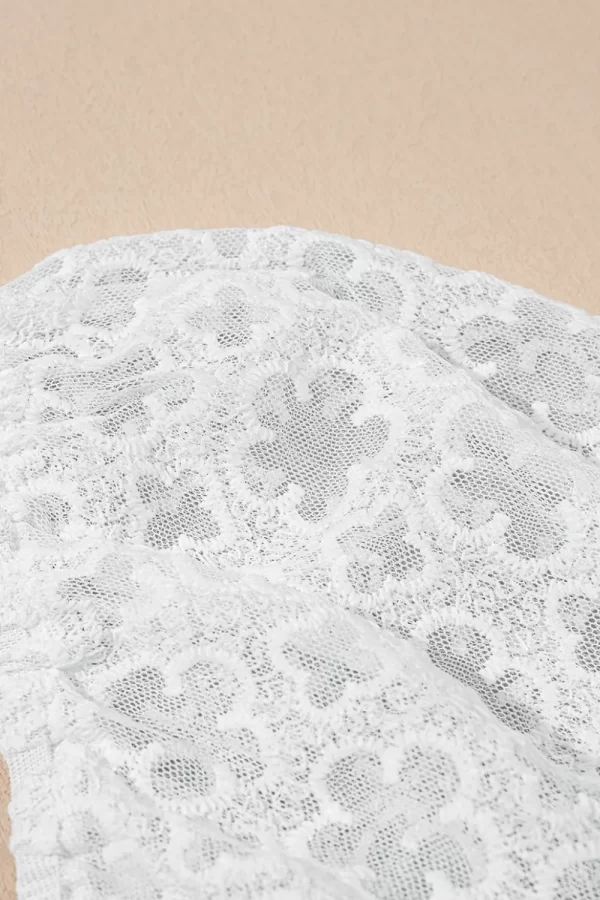 Lace Puff Sleeve Empire Waist Mini Dress - Image 3