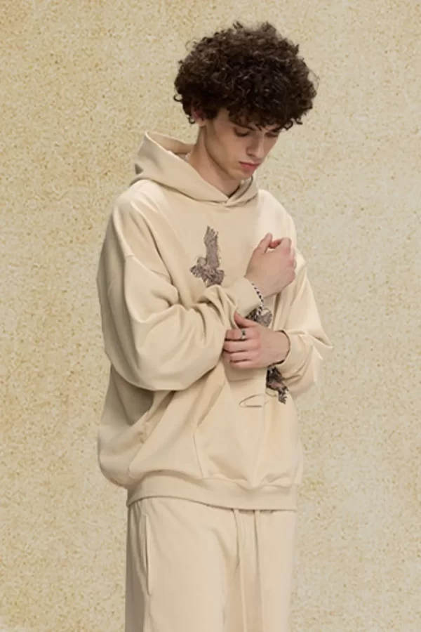 Men's Graphic Long Sleeve Hoodie with Kangaroo Pocket - Image 4