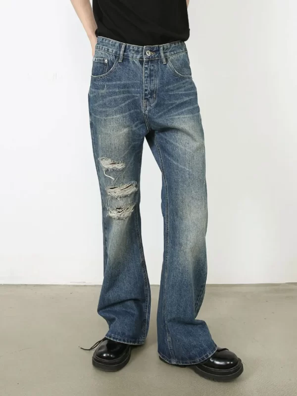 Men's Distressed Jeans with Pockets - Image 4