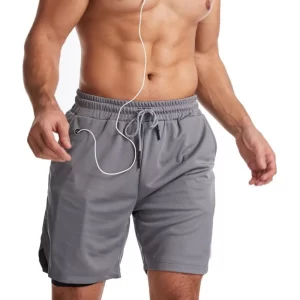 Men's Plus Size Drawstring Active Shorts with Pockets