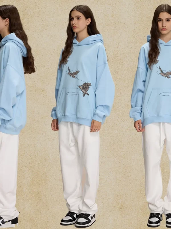 Men's Graphic Long Sleeve Hoodie with Kangaroo Pocket - Image 6