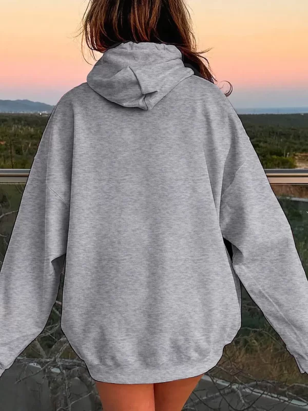 Drawstring Dropped Shoulder Hoodie - Image 15