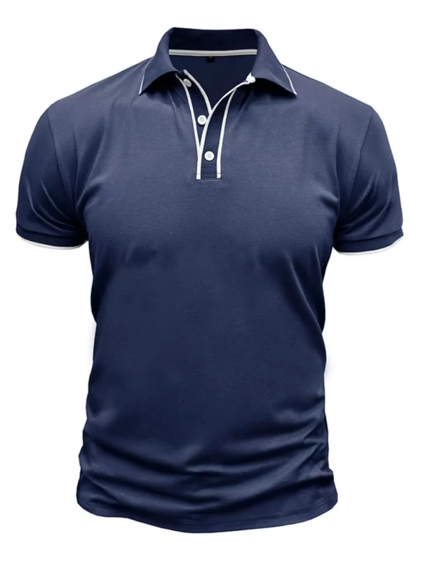 Men's Slim Fit Polo Shirt with Contrast Trim - Image 10
