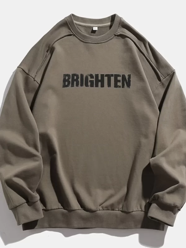 Men's Letter Graphic Round Neck Long Sleeve Sweatshirt - Image 7