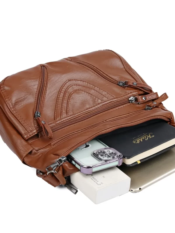 PU Multi-Compartment Crossbody Bag - Image 7