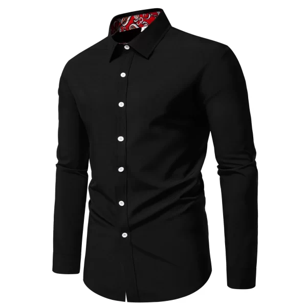 Men's Casual Button-Down Shirt with Cuff Detail - Image 6
