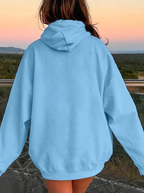 Drawstring Dropped Shoulder Hoodie - Image 3