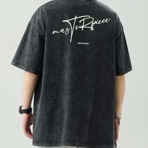 Men's Plus Size Round Neck Letter Graphic T-Shirt