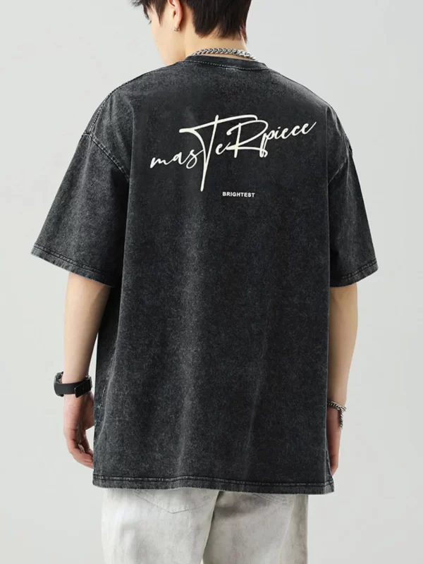 Men's Plus Size Round Neck Letter Graphic T-Shirt