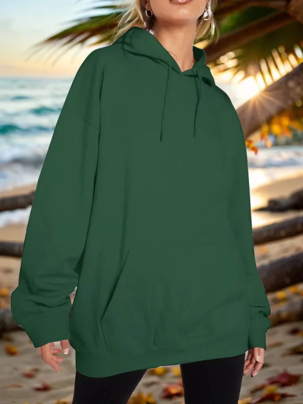 Drawstring Dropped Shoulder Hoodie - Image 12