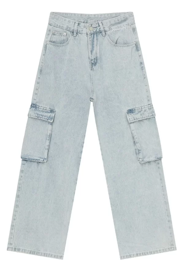 Men's Washed Straight Cargo Jeans - Image 3