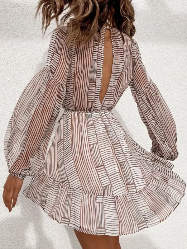 Cutout Back Surplice Long Sleeve Dress - Image 2