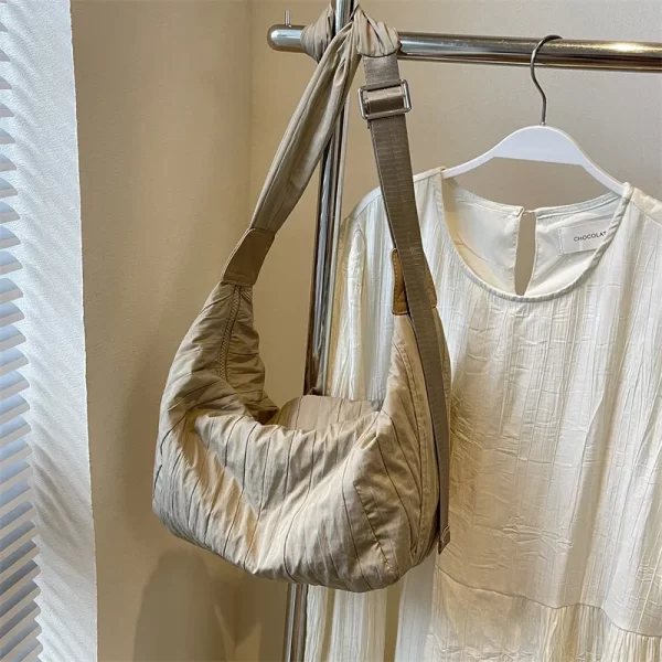 Pleated Dumpling Crossbody Bag - Image 5