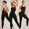 Crisscross Back Sleeveless Active Jumpsuit