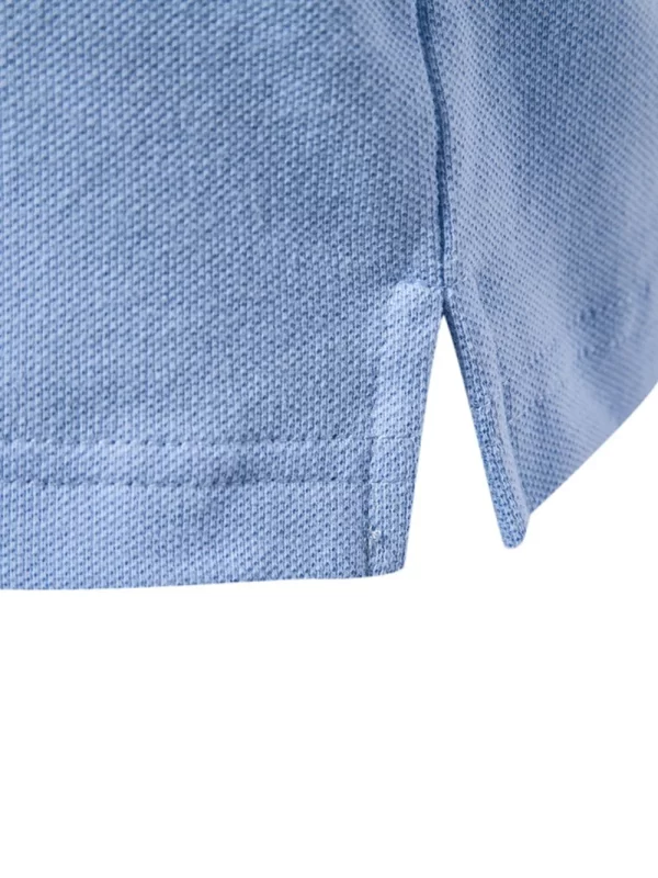 Men's Embroidered Striped Short Sleeve Polo - Image 6