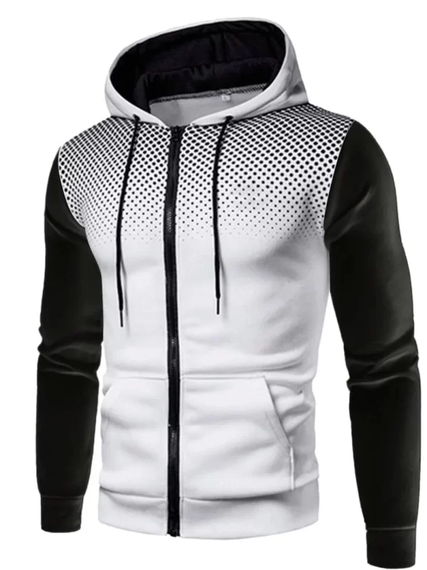 Men's Plus Size Drawstring Zip Up Hoodie - Image 4
