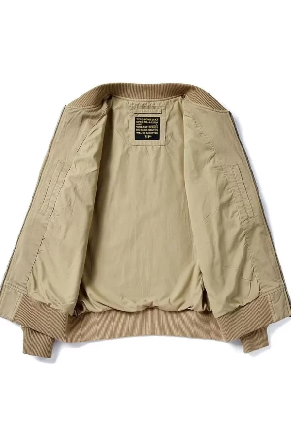 Men's Plus Size Zip Up Baseball Collar Bomber Jacket - Image 3