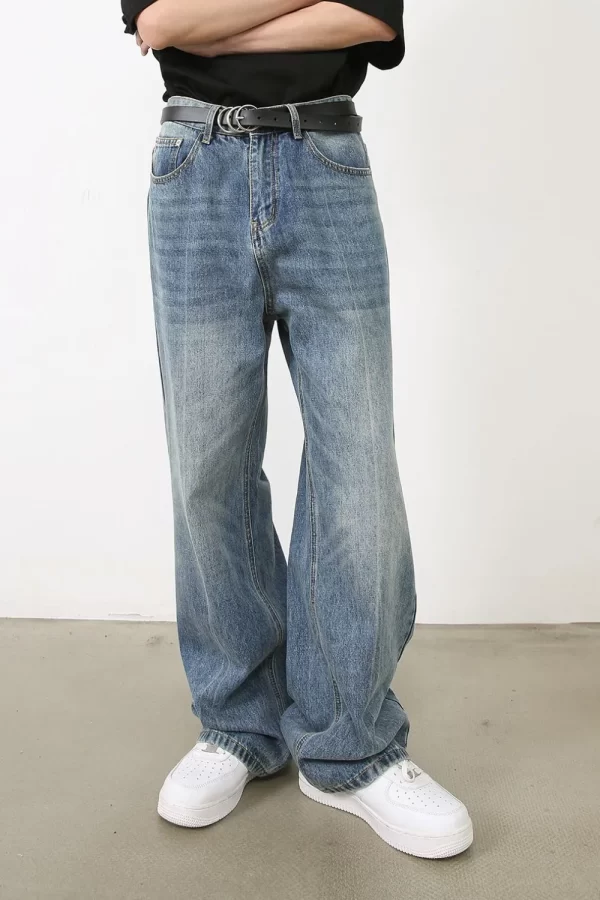 Men's Washed Jeans with Pockets - Image 4