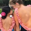 Backless Petal Strap Parent-Child Swimsuit