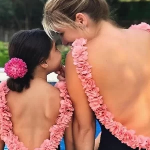 Backless Petal Strap Parent-Child Swimsuit
