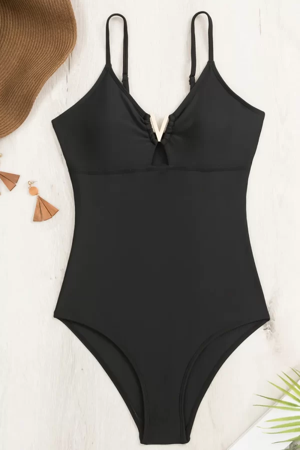 Cutout Spaghetti Strap One-Piece Swimwear - Image 3