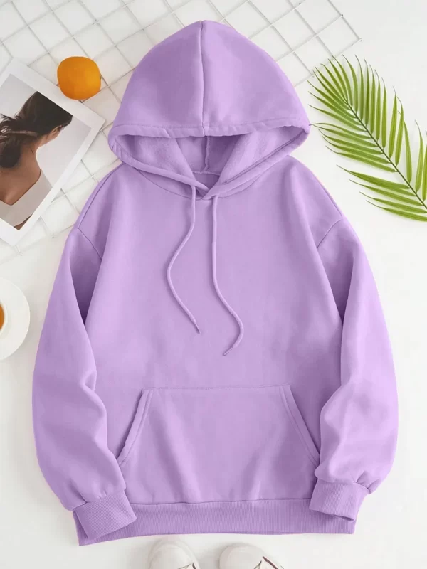 Drawstring Dropped Shoulder Hoodie - Image 24