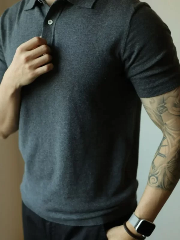 Men's Plus Size Button Detail Short Sleeve Polo - Image 7