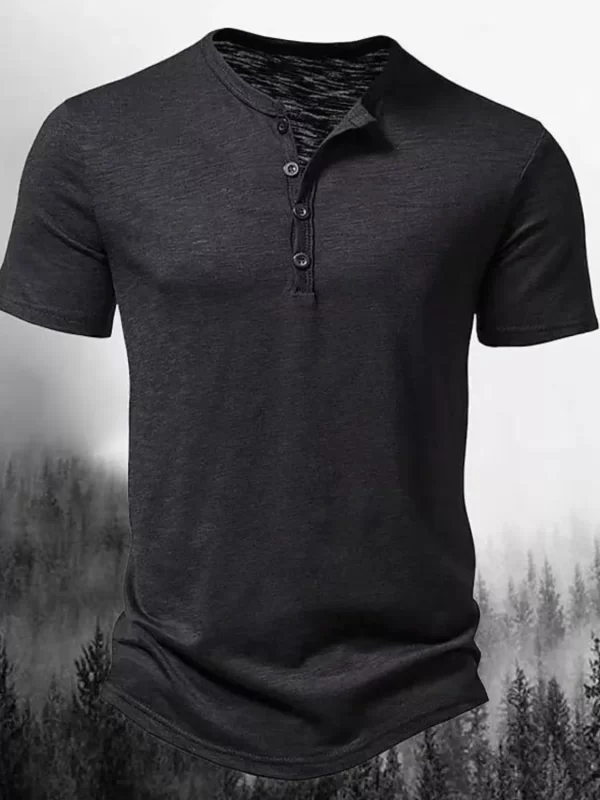 Men's Full Size Button Detail Short Sleeve Polo Plus Size - Image 3