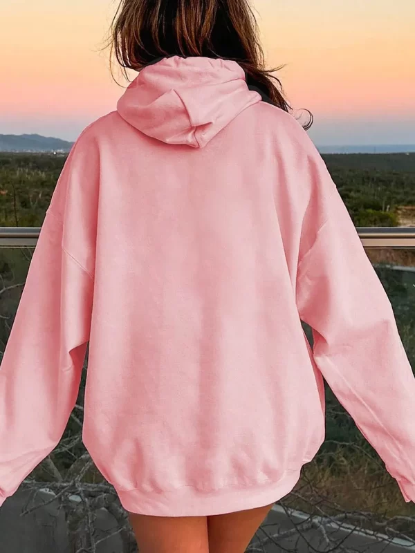 Drawstring Dropped Shoulder Hoodie - Image 36