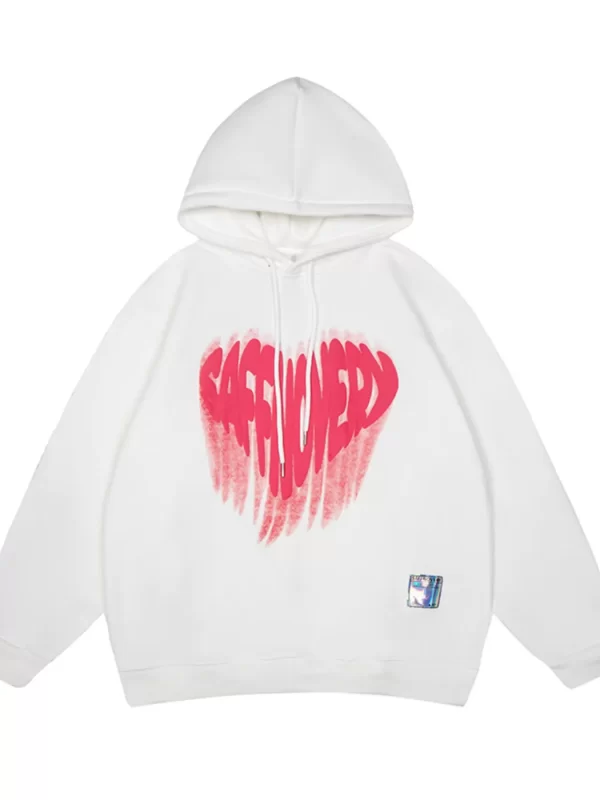 Men's Heart Graphic Oversized Hoodie - Image 6