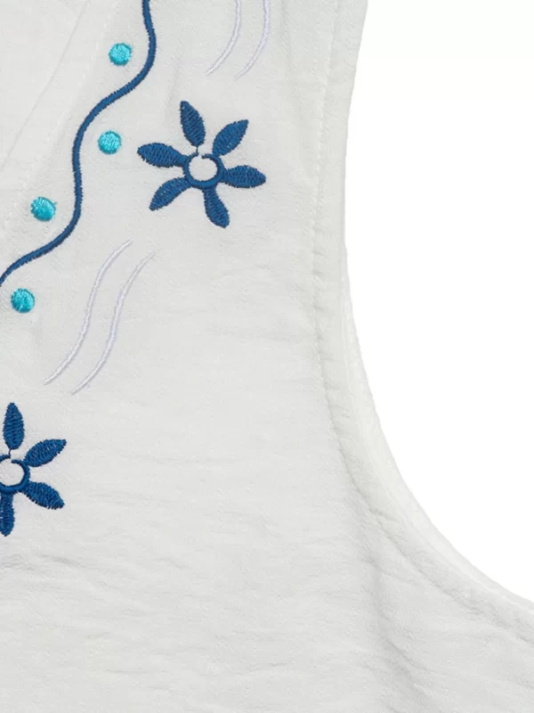 Floral Embroidered Vest and Shorts Set - Image 4