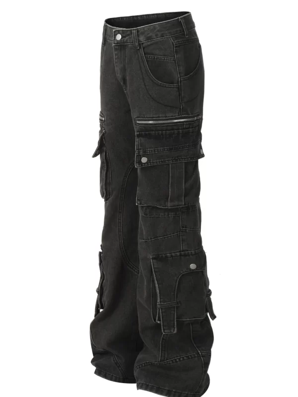 Men's Multi-Pocket Cargo Wide Leg Jeans - Image 3
