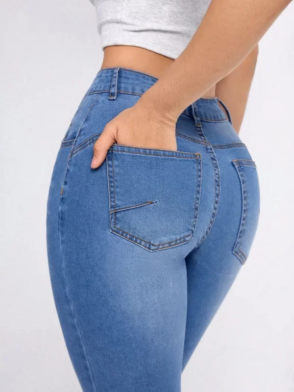 High Rise Skinny Jeans with Pockets - Image 3