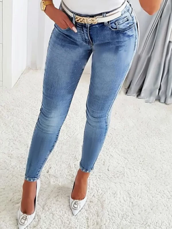 Rhinestone Butterfly Jeans with Pockets - Image 7