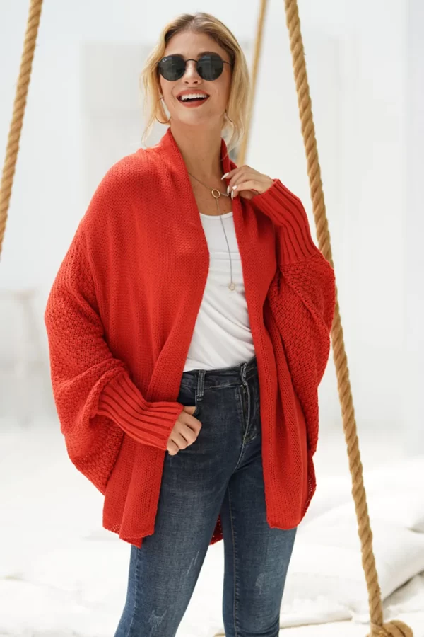 Open Front Batwing Sleeve Cardigan - Image 21