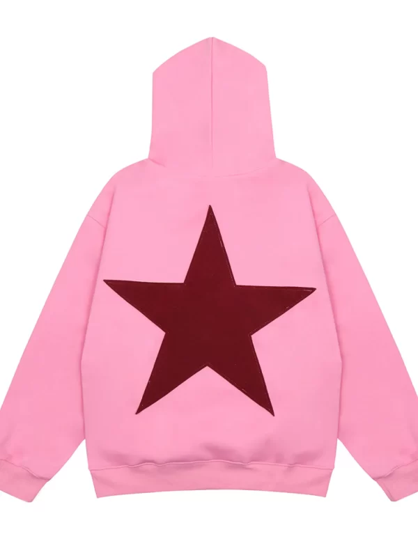 Men's Contrast Star Long Sleeve Hoodie - Image 10