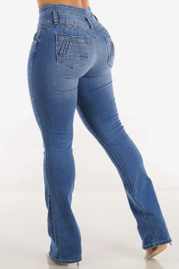 Bootcut High-Rise Buttoned Hip-Lift Jeans - Image 4