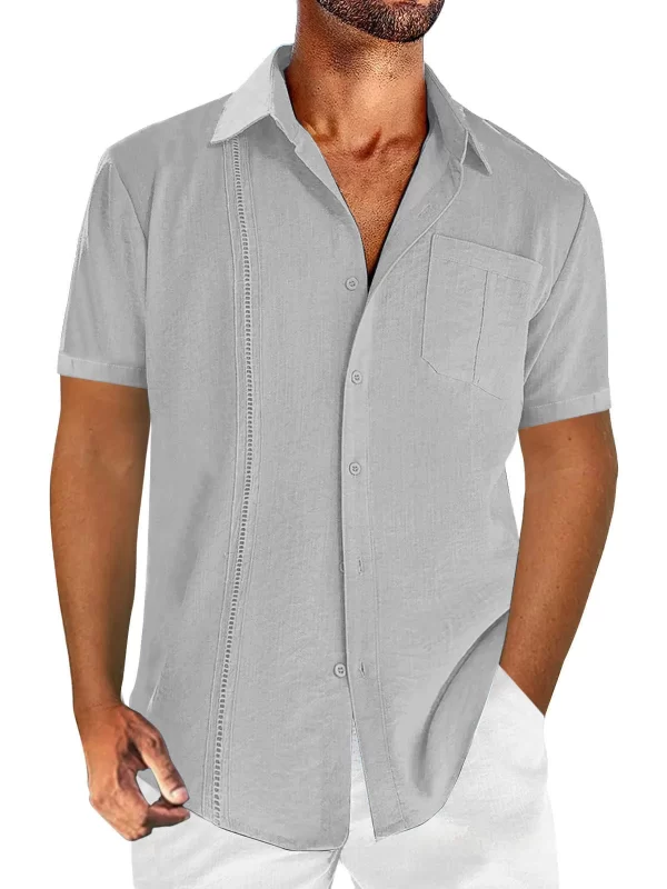 Men's Full Size Casual Short Sleeve Button Down Shirt Plus Size - Image 3