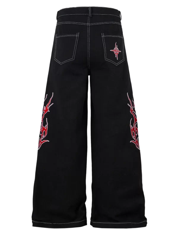 Men's Lightning Pattern Wide leg Jeans - Image 11