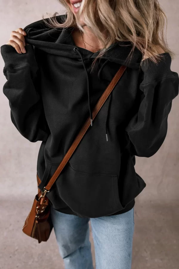 Drawstring Pocketed Long Sleeve Hoodie - Image 13
